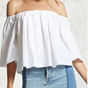 Off-the-Shoulder Button Top